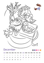 Drawing calendar A4.