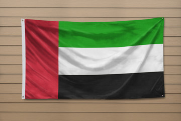 United Arab Emirates Flag hanging on a wall