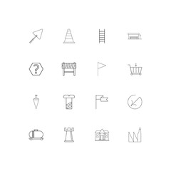 Industry simple linear icons set. Outlined vector icons