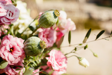 Beautiful bouquet from gentle pink flowers