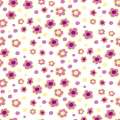 Summer small flowers seamless pattern. Botanical illustration hand drawn. Vector floral design for fashion prints, scrapbook, wrapping paper.