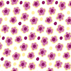 Summer small flowers seamless pattern. Botanical illustration hand drawn. Vector floral design for fashion prints, scrapbook, wrapping paper.
