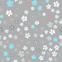 Simple pastel color floral pattern vector seamless