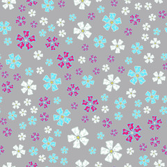 Simple pastel color floral pattern vector seamless