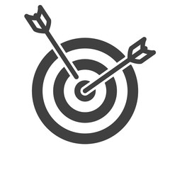 Icon of a target with two arrows on a white background. Vector