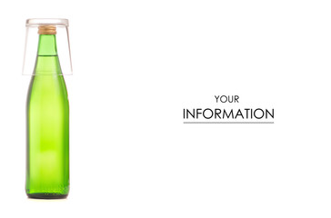 Glass bottle of soda water and glass pattern