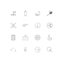 Sport Fitness And Recreation simple linear icons set. Outlined vector icons