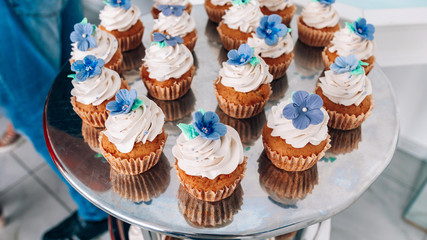 Dnipro, Ukraine - August 06, 2017: Church of St. Nicholas, large gold or bronze chandelier in the temple or cathedral, big bronze with handelier in the church, orthodox church inside