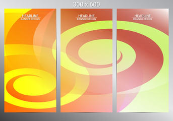 Set of abstract vector banners. Vector illustration