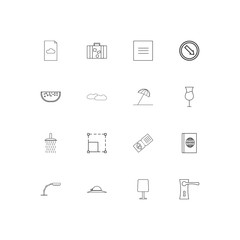Travel simple linear icons set. Outlined vector icons