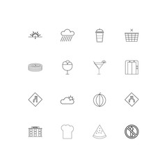 Travel simple linear icons set. Outlined vector icons