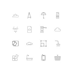 Travel simple linear icons set. Outlined vector icons