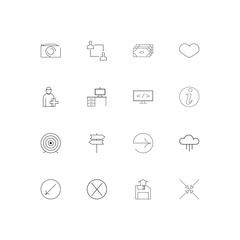 Web And Text simple linear icons set. Outlined vector icons