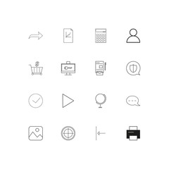 Web And Text simple linear icons set. Outlined vector icons