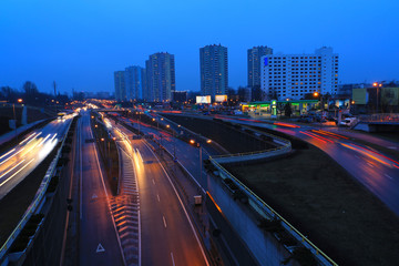 Fototapeta na wymiar Highway in Katowice, Silesia, Poland