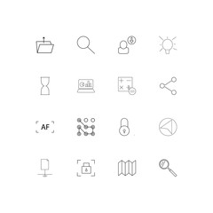 Web And Text simple linear icons set. Outlined vector icons