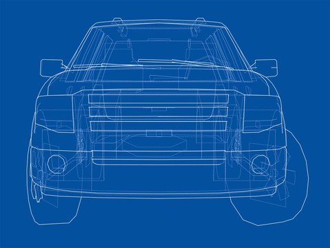 Car SUV drawing outline