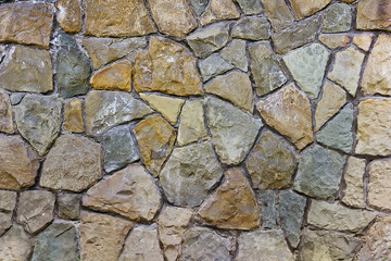Abstract background wall of large stones closeup