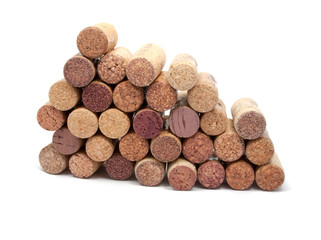 Wine corks on the white or background