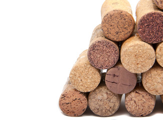Wine corks on the white or background