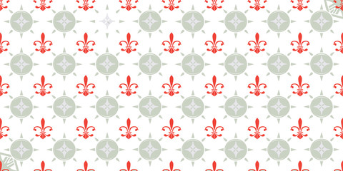 Fleur de lis or Fleur de luce seamless pattern: french lily wallpaper, cover or background. © tatadonets