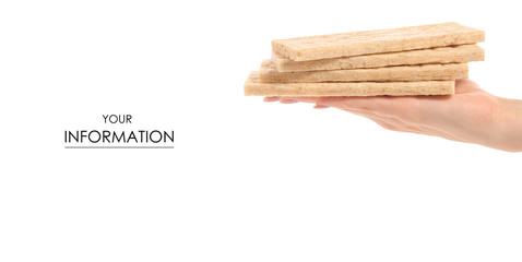 Dietary bread slices in hands pattern