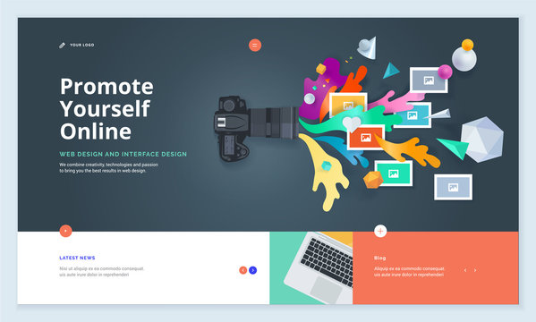 Effective website template design. Modern flat design vector illustration concept of web page design for website and mobile website development. Easy to edit and customize.