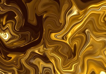 Liquid dark gold marble background. Marbling texture design. Abstract background. Stock. Oil painting style. Watercolor hand drawing. Good for wallpapers, posters, cards, invitations, websites. 
