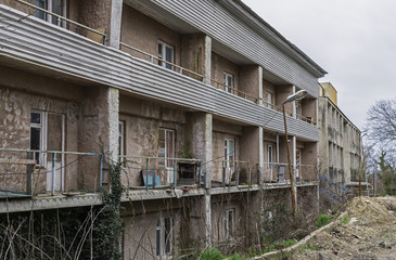 Fototapeta premium The abandoned building of the old recreation center