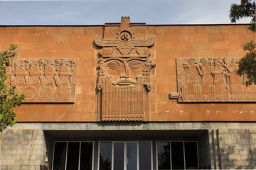 Elevation of the building in the area of the entrance to Fortress Erebuni in Yerevan