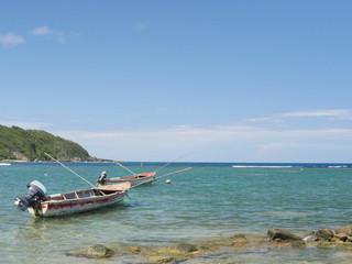 small fishing boats on the sea 