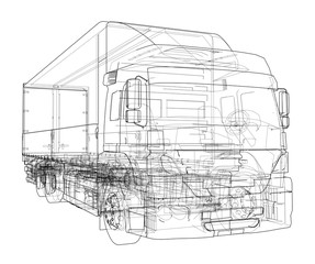 European truck outlined
