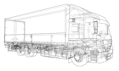 European truck outlined