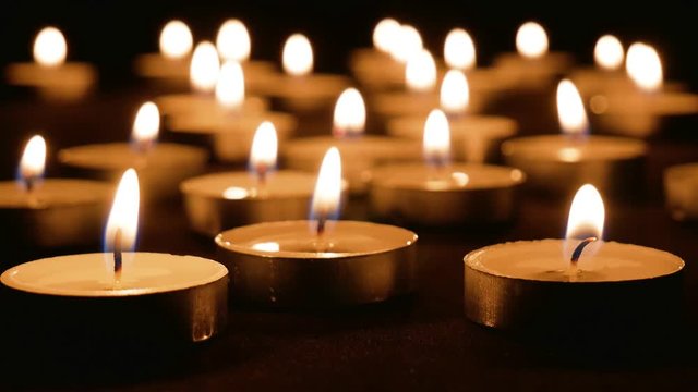 Small candles are pleasantly lit in the evening time