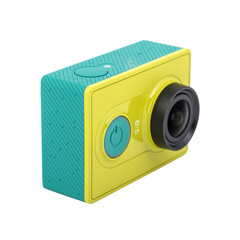 Action camera isolated on white