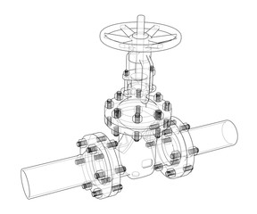 Fototapeta na wymiar Industrial valve. 3d illustration