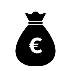 euro money bag icon,vector illustration. Flat design style. vector money bag icon illustration isolated on White background,money bag icon. money bag icons graphic design vector symbols.