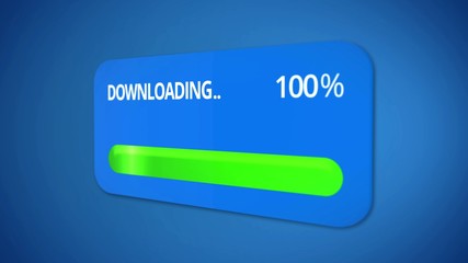 Green status bar of download process is full, successful backup of database