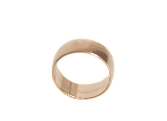 Golden wedding ring isolated