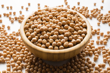 dry raw chickpeas in a bowl