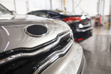 Obraz premium auto repair service station blurred background