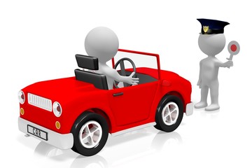 Vehicle check - car, policeman