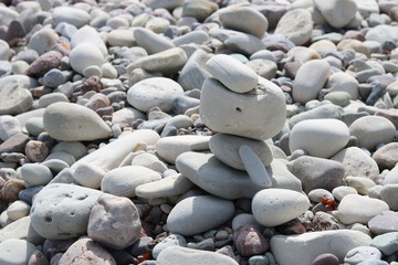Stonefigure built on the beach