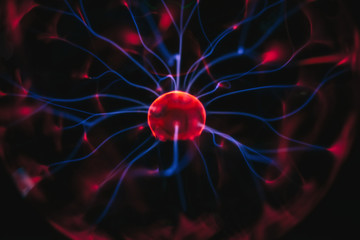 Plasma ball lamp energy,sphere concept for power, electricity, science and physics