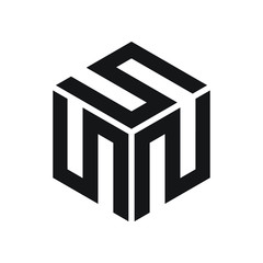 abstract logo vector template. hexagon shape