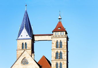 Obraz premium Twin bell tower of St. Dionysius church, Esslingen