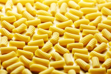 Italian pasta close up macro on wood
