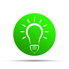 Green icon with bulb