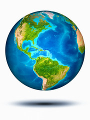 Puerto Rico on Earth with white background