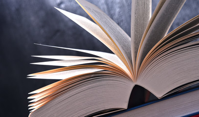 Composition with open book